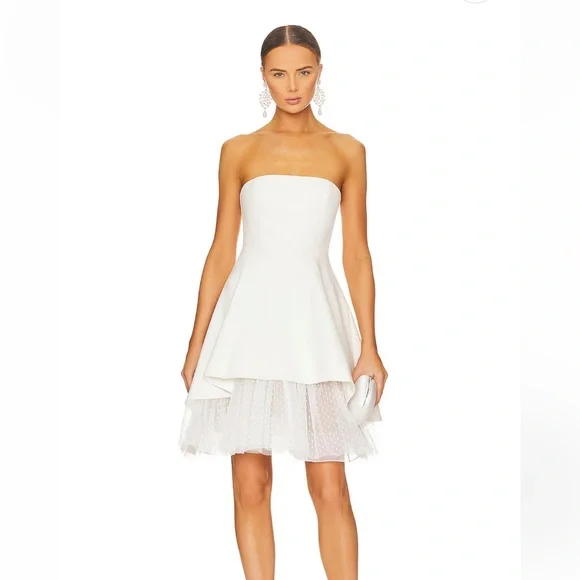 bcbgmaxazria strapless cocktail dress BCBGMAXAZRIA Women's Lace & Jersey Strapless Gown - Cabernet
